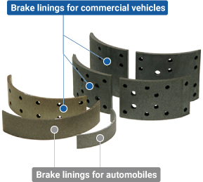 商用車用摩擦材（ブレーキパッド、ブレーキライニング）